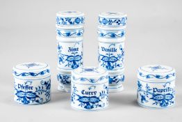 5 Gewürzdosen Meissen Zwiebelmuster
