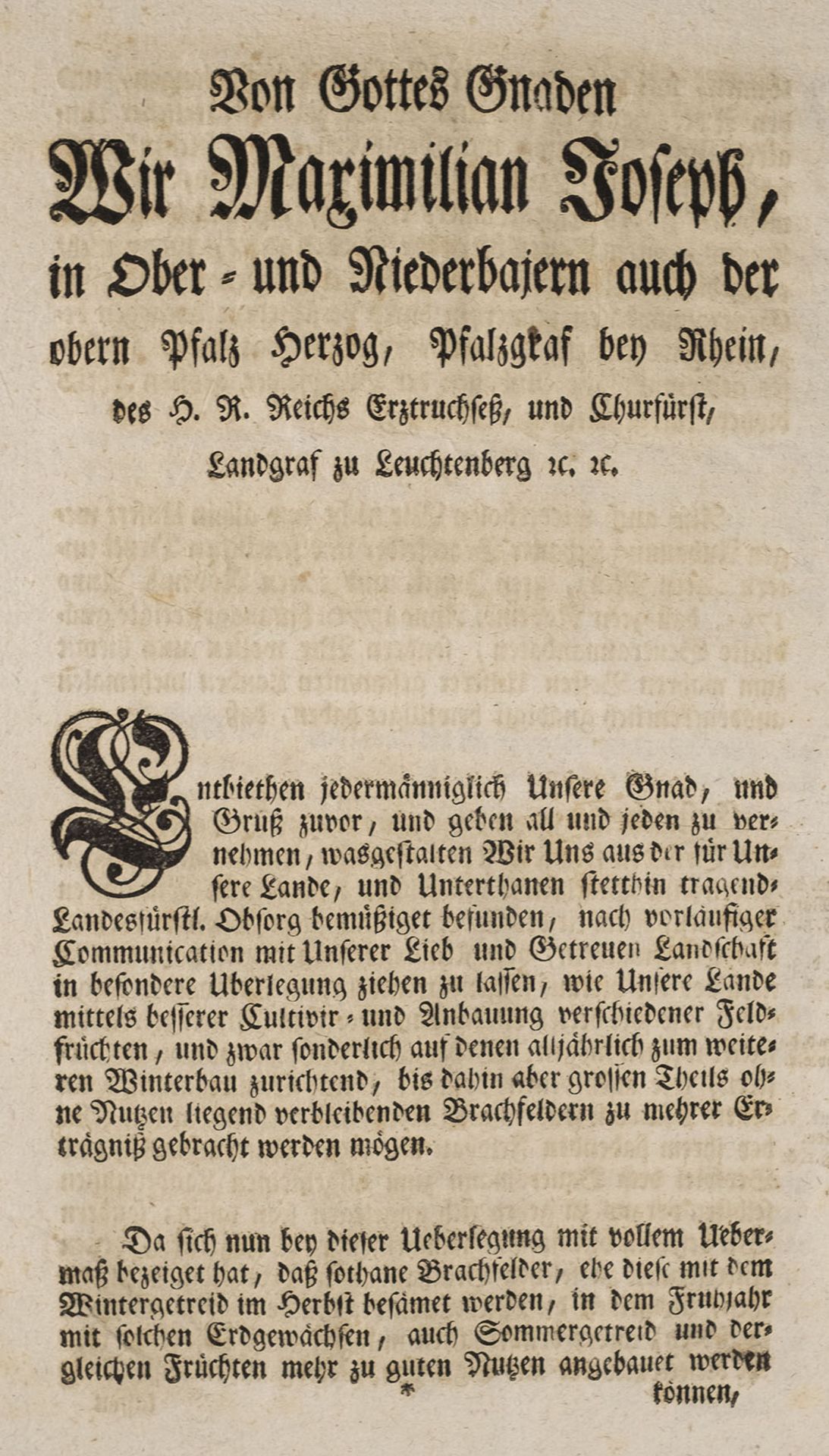 Bayern. – Mandat, Maximilian III. Joseph.