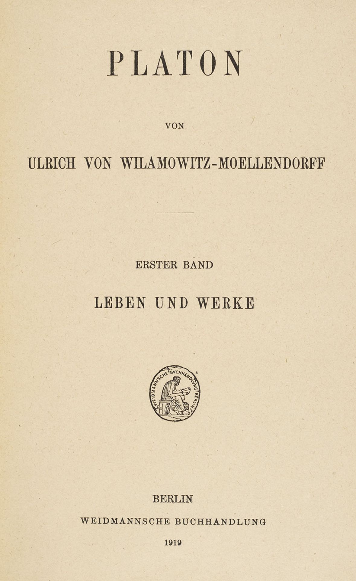 Antike. – U. v. Wilamowitz-Moellendorff.