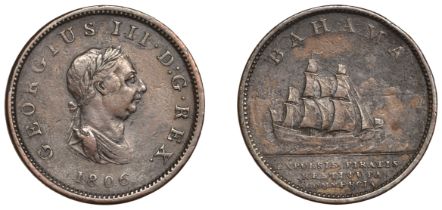 Bahamas, George III, Penny, 1806 (Prid. 1; KM 1). Fine Â£60-Â£80