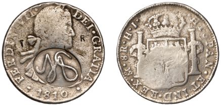 Mexico, Royalist Countermarked coinage, 8 Reales, 1810hj, Mexico City, obv. countermarked ms...