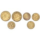 Jamaica, MONTEGO BAY (?), W. & R. Fletcher Ltd, brass 4 Shillings, 1 Shilling, 11 Pence (2),...