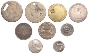 BRITISH COLONIES, Anchor Money, Quarter-Dollar, 1822, obv. countermarked B. / S. C.; togethe...