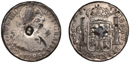 Great Britain, Bank of England, a silver-plated base metal counterfeit 8 Reales, 1795pr, Pot...