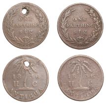 Antigua, ST JOHN'S, Hornel & Coltart, Farthings (2), 1836, apparently from the same dies, ea...