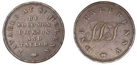 St Helena, JAMESTOWN, Solomon Dickson and Taylor, Halfpenny, c. 1821, copper, 29mm (Vice FT....