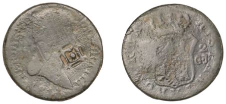 Cuba, Province of Trinidad, counterfeit Spanish 2 Reales, 1811, cast from a genuine coin tha...