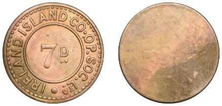 Bermuda, IRELAND ISLAND, Ireland Island Co-Operative Society Ltd, 7 Pence, uniface, brass, 2...