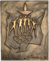 GERMANY, Olympic Games, Munich, 1972, a cast bronze wall plaque by F. Aeberhard, five styliz...