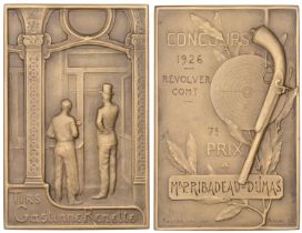 FRANCE, Tirs Gastinne Renette, c. 1905, a bronze Concours award plaque by M. Bouval for OrfÃ¨...