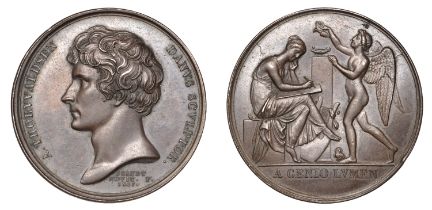 DENMARK, Berthel Thorvaldsen, 1817, a copper medal by H.-F. Brandt, bust left, rev. robed fe...