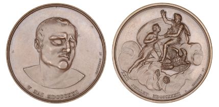 FRANCE, Mort du duc de Reichstad [Death of the Duke of Reichstadt], 1832, a copper medal by...