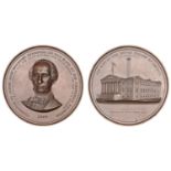 U.S.A., James Ross Snowden, 1859, a copper medal by A.C. Paquet, bespectacled bust almost fa...