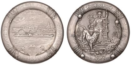 FRANCE, Compagnie GÃ©nÃ©rale de Navigation, Bonnardel FrÃ¨s, c. 1910, a silver medal by J. Arma...