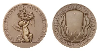 FRANCE, CongrÃ¨s Internationale B.I.B.O.A., Paris, 1937, a bronze medal, unsigned [by C.J. Be...