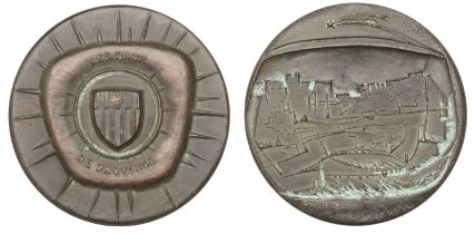 FRANCE, Les Baux de Provence, 1972, a bronze medal by A. Bizette-Lindet for the Club FranÃ§ai...