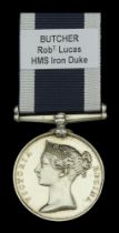 Royal Navy L.S. & G.C., V.R., narrow suspension (Robt. Lucas. Butcher H.M.S. Iron Duke) impr...