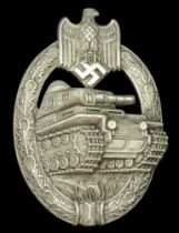 A Panzer Assault Badge in Silver in its Presentation Packet. A particularly fine example,...