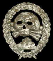 A Condor Legion 1936 Tank Assault Badge. A rare variant having loops on the back for attach...
