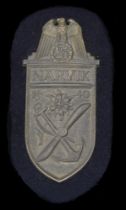 A German Second World War Narvik Battle Shield A naval Narvik Shield that has lost all of i...