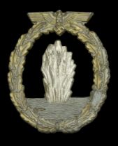 A Kriegsmarine Mine Sweeper Badge. A good quality mid-War example, not maker marked. Vertic...