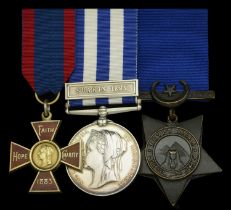 A fine 'Anglo-Egyptian War' R.R.C. group of three awarded to Nursing Sister Rebecca Burleigh...