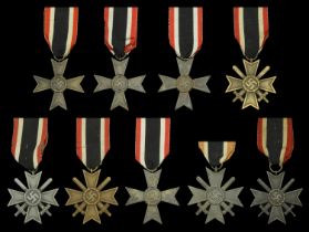 Germany, Third Reich, War Service Cross, Second Class (9), with swords (5); without swords (...