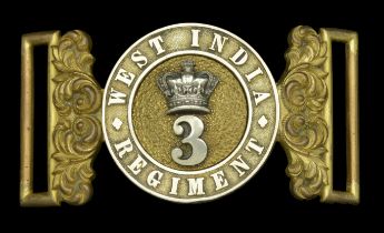 3rd West India Regiment Officer's Waist Belt Clasp c.1855. A fine quality standard pattern...