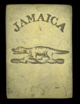 Jamaican Militia Other Ranks Shoulder Belt Plate c.1790. A scarce good brass rectangular pa...