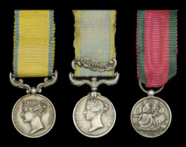 A group of three miniature medals attributed to Paymaster H. South, Royal Navy Baltic 18...