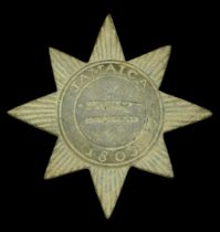 Jamaican Militia Other Ranks Cartouche Badge c.1803. A very scarce heavy cast example, eigh...