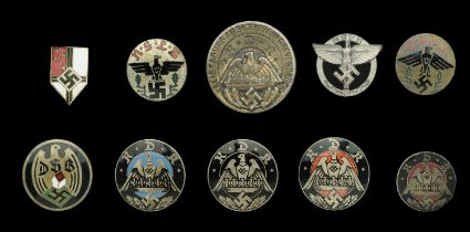 German Second World War Lapel Badges. A nice collection of four RDK lapel badges (Federatio...