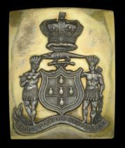 Jamaican Militia Officer's Shoulder Belt Plate c.1830-55. A very fine example, large copper...