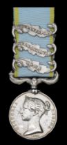 Crimea 1854-56, 3 clasps, Alma, Balaklava, Sebastopol (J. Dempster. 42nd Regt.) officially i...