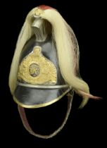 Queens Own Regiment of Worcestershire Yeomanry Officer's Helmet c.1852-70. A fine quality e...