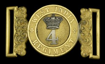 4th West India Regiment Officer's Waist Belt Clasp c.1855. A fine quality standard pattern...