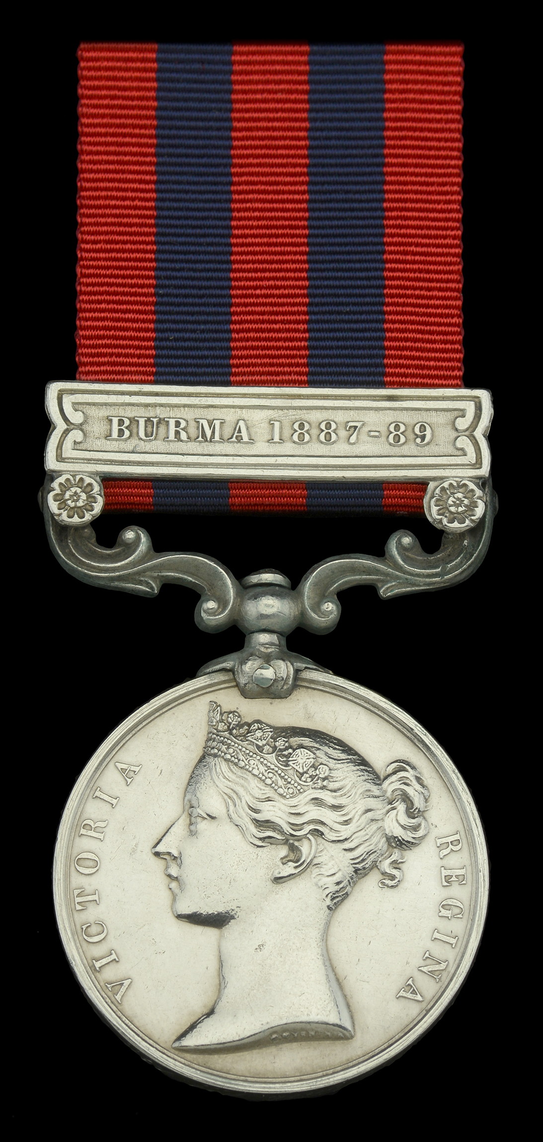 India General Service 1854-95, 1 clasp, Burma 1887-89 (Lt. & Qr. Master M. Lynch 1st. Bn. Ha...