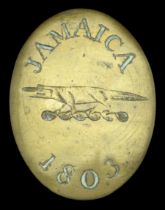 Jamaican Militia Other Ranks Shoulder Belt Plate c.1803. A good oval pattern gilt impressed...