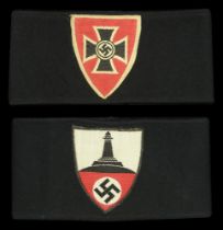 German Second World War Old Comrades Armbands. Two separate Old Comrades Organisations, nic...