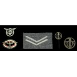 German Third Reich Badges. A small selection, comprising the highly attractive red, white a...