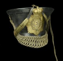 3rd Royal Jersey Militia Officer's 1829 Pattern Shako. A good quality untouched example, th...