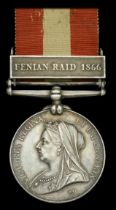 Canada General Service 1866-70, 1 clasp, Fenian Raid 1866 (Pte. J. W. Robertson. Perth R. Co...