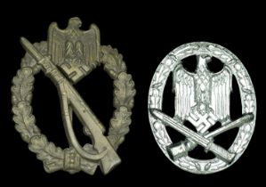 A German Second World War Infantry Assault Badge. A very nice quality Infantry Assault Badg...