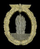 A Kriegsmarine Mine Sweeper Badge. A good quality mid-War example, not maker marked. Unusua...