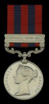 India General Service 1854-95, 1 clasp, Burma 1889-92 (2491 Pte. W. Pullinger 1st. Bn. Hamps...