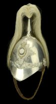 Hampshire Yeomanry Cavalry (Carabiniers) 1871 Pattern Other Ranks Helmet. White metal skull...