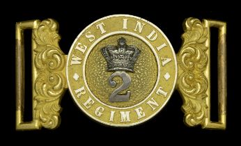 2nd West India Regiment Officer's Waist Belt Clasp c.1855. A fine quality standard pattern...