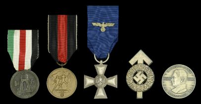 Germany, Third Reich, Armed Forces 18 Year Long Service Medal, silver, complete with outstre...