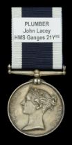 Royal Navy L.S. & G.C., V.R., narrow suspension (John Lacey. Plumber. H.M.S. Ganges 21yrs) i...