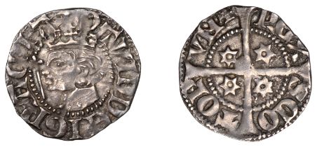 David II (1329-1371), First coinage, Second issue, Sterling, mm. cross pattÃ©e, bust left wit...